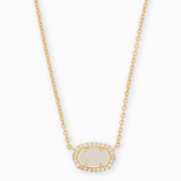 Chelsea Gold Pendant Necklace In Iridescent Drusy - Picture 2 of 2